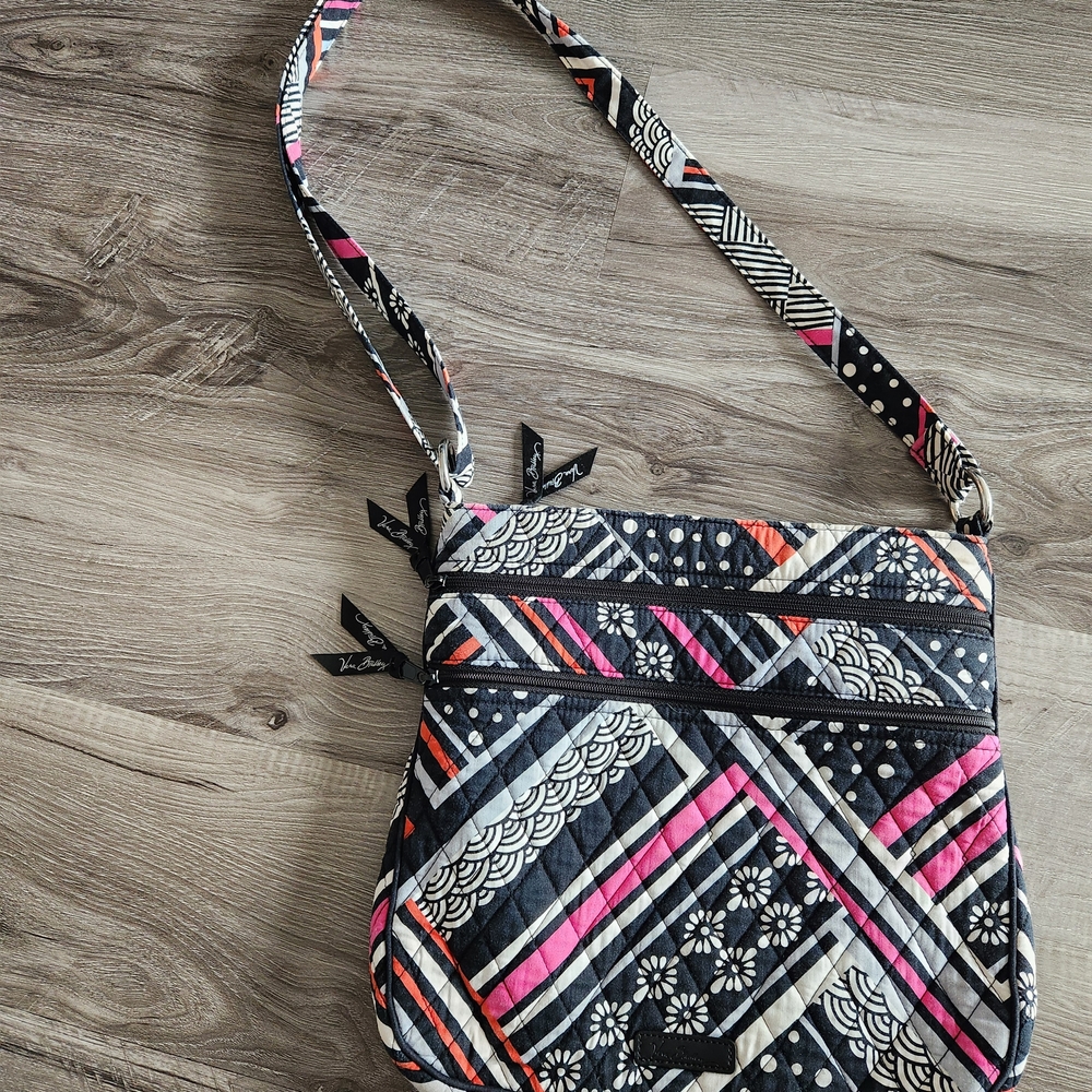 Vera Bradley Triple Zip Crossbody In Northern Stripes
